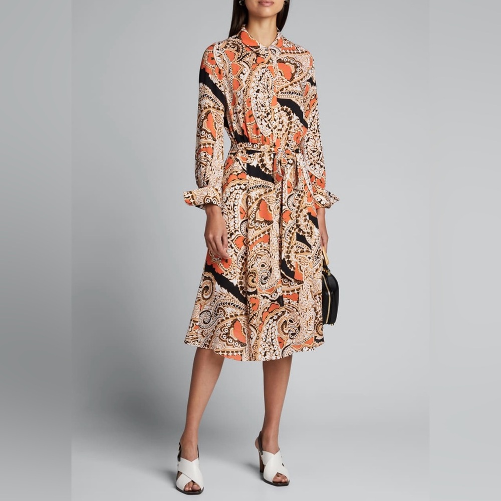 Kobi Halperin Madi Paisley Silk-Blend Shirt Dress